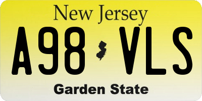 NJ license plate A98VLS