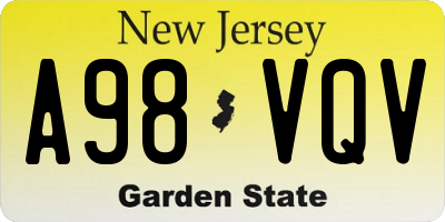 NJ license plate A98VQV