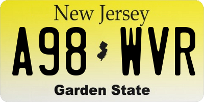 NJ license plate A98WVR