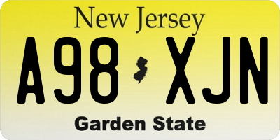 NJ license plate A98XJN