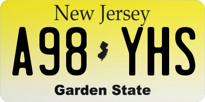 NJ license plate A98YHS