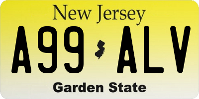 NJ license plate A99ALV