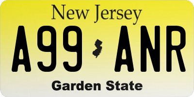 NJ license plate A99ANR