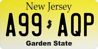 NJ license plate A99AQP