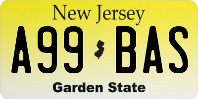 NJ license plate A99BAS