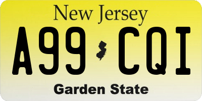 NJ license plate A99CQI