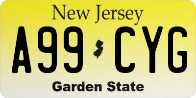 NJ license plate A99CYG