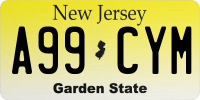 NJ license plate A99CYM