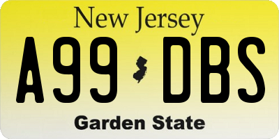 NJ license plate A99DBS