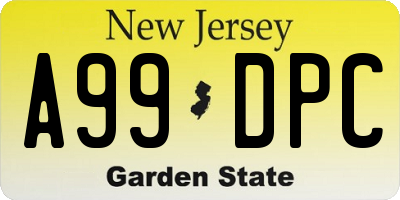 NJ license plate A99DPC