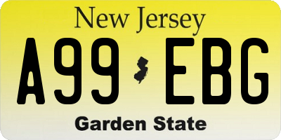 NJ license plate A99EBG
