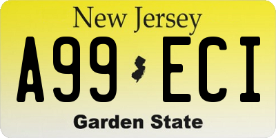 NJ license plate A99ECI