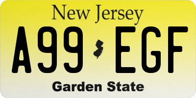 NJ license plate A99EGF
