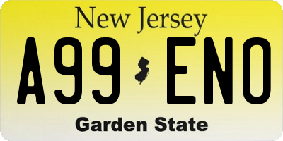 NJ license plate A99ENO