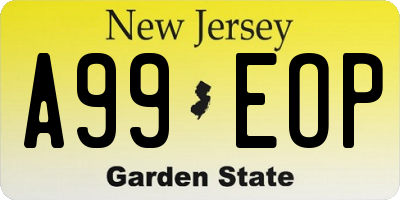 NJ license plate A99EOP