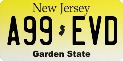 NJ license plate A99EVD