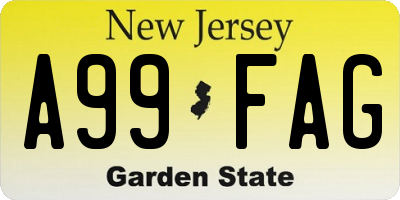 NJ license plate A99FAG