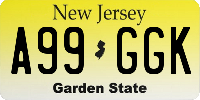 NJ license plate A99GGK