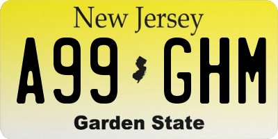 NJ license plate A99GHM