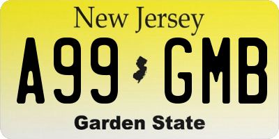 NJ license plate A99GMB