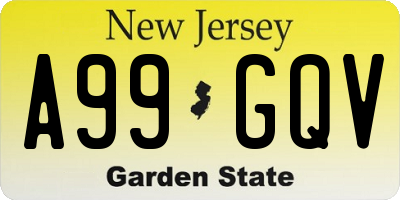 NJ license plate A99GQV