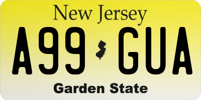 NJ license plate A99GUA