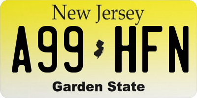 NJ license plate A99HFN