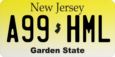 NJ license plate A99HML