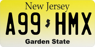 NJ license plate A99HMX