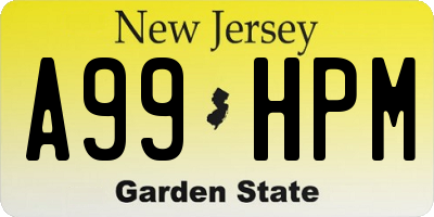 NJ license plate A99HPM