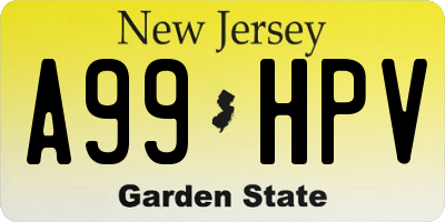 NJ license plate A99HPV