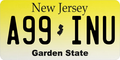 NJ license plate A99INU