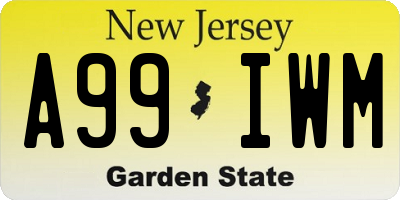 NJ license plate A99IWM