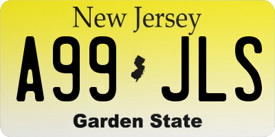 NJ license plate A99JLS