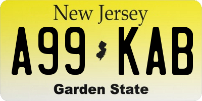 NJ license plate A99KAB