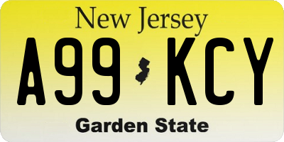 NJ license plate A99KCY