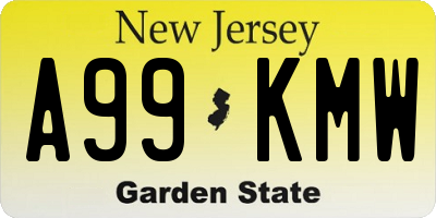 NJ license plate A99KMW