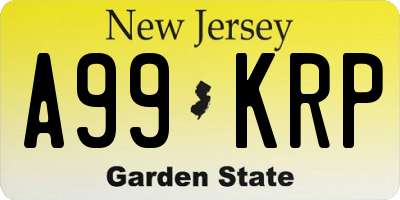 NJ license plate A99KRP