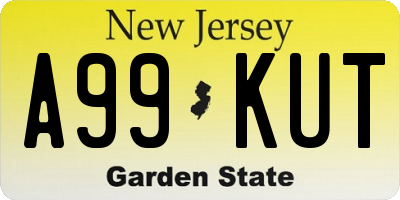 NJ license plate A99KUT