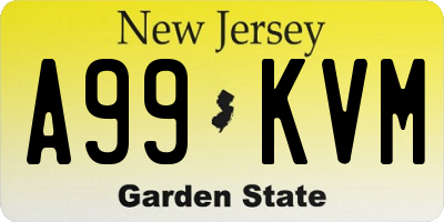 NJ license plate A99KVM