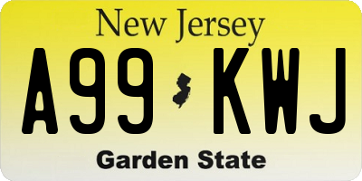 NJ license plate A99KWJ