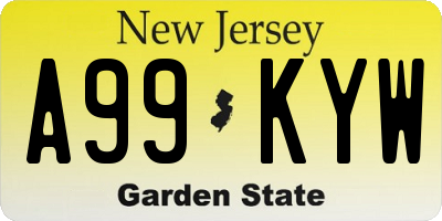 NJ license plate A99KYW
