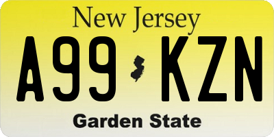 NJ license plate A99KZN