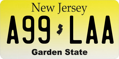NJ license plate A99LAA