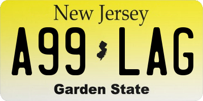 NJ license plate A99LAG