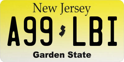 NJ license plate A99LBI