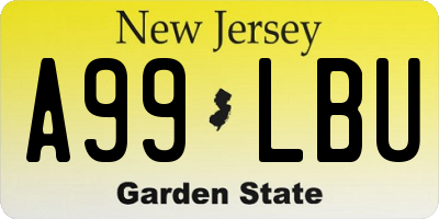 NJ license plate A99LBU