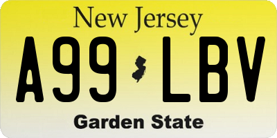 NJ license plate A99LBV