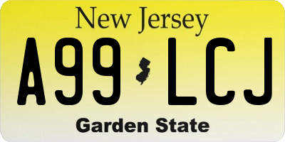 NJ license plate A99LCJ