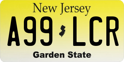 NJ license plate A99LCR